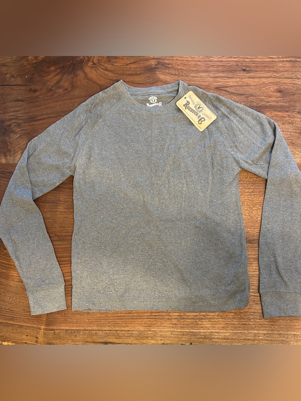 Roebuck & Co. Ragline Knit Thermal Long Sleeve Shirt Men's XL Smoky Gray NWT